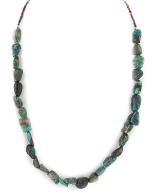 .925 Sterling Silver Certified Authentic Navajo Natural Turquoise Native American Necklace 1579-12 .925 Sterling Silver Certified Authentic Navajo Natural Turquoise Native American Necklace 1579-12