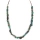 .925 Sterling Silver Certified Authentic Navajo Natural Turquoise Native American Necklace 1579-12
