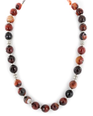 Nickel Certified Authentic Navajo Natural Carnelian Native American Necklace 25328