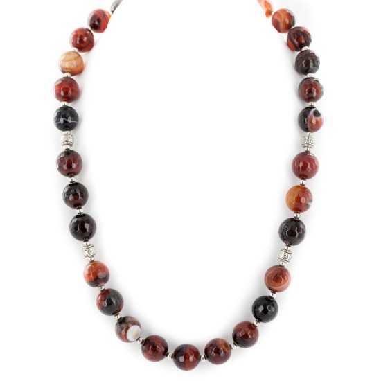 Nickel Certified Authentic Navajo Natural Carnelian Native American Necklace 25328