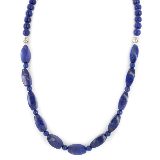 Nickel Certified Authentic Navajo Natural Lapis Lazuli Native American Necklace 25324