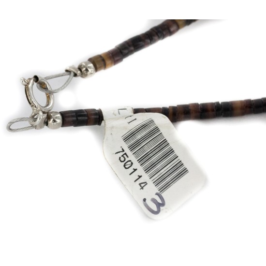 Certified Authentic Navajo .925 Sterling Silver White Howlite Smoky Quartz Native American Necklace 750114-30