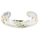 12kt Gold Filled and .925 Sterling Silver Certified Authentic Horse Handmade Navajo Natural Leadville Turquoise Native American Bracelet 12969-1