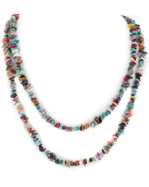 2 Strand Certified Authentic .925 Sterling Silver Navajo Natural Turquoise and Multicolor Stones Native American Necklace 15501-221 2 Strand Certified Authentic .925 Sterling Silver Navajo Natural Turquoise and Multicolor Stones Native American Necklace 15501-221