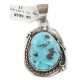 Certified Authentic .925 Sterling Silver Handmade Navajo Natural Turquoise Native American Pendant 14993