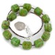 Certified Authentic Navajo .925 Sterling Silver Gaspeite and Heishi Native American Necklace 7501007-11