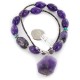 Certified Authentic Navajo .925 Sterling Silver Natural Amethyst and Sugilite Native American Necklace 750109-10