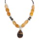 Certified Authentic Navajo .925 Sterling Silver Natural Turquoise Agate and Tigers Eye Native American Necklace 15465-26