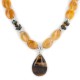 Certified Authentic Navajo .925 Sterling Silver Natural Turquoise Agate and Tigers Eye Native American Necklace 15465-26
