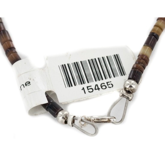 Certified Authentic Navajo .925 Sterling Silver Natural Turquoise Agate and Tigers Eye Native American Necklace 15465-26