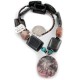 Certified Authentic Navajo .925 Sterling Silver Natural Turquoise Hematite and Jasper Charoite Native American Necklace 15800-28