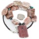 Certified Authentic Navajo .925 Sterling Silver Natural Turquoise Hematite and Jasper Native American Necklace 750122-41