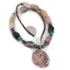 Certified Authentic Navajo .925 Sterling Silver Natural Turquoise Hematite Charoite Agate and Black Onyx Native American Necklace 15868-20