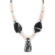 Certified Authentic Navajo .925 Sterling Silver Natural Turquoise Hematite Snowflake Stone and Pink Quartz Native American Necklace 15800-22 Certified Authentic Navajo .925 Sterling Silver Natural Turquoise Hematite Snowflake Stone and Pink Quartz Native American Necklace 15800-22