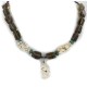 Certified Authentic Navajo .925 Sterling Silver White Howlite Smoky Quartz Native American Necklace 750114-30