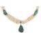 Navajo .925 Sterling Silver Natural Graduated Melon Shell and Turquoise Native American Necklace 15213-33