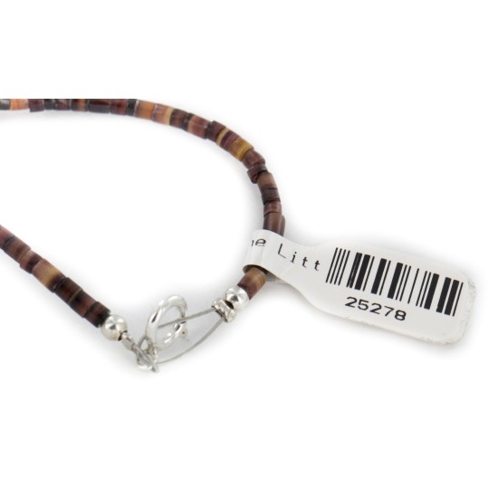 5 Strand Certified Authentic Navajo .925 Sterling Silver Coral and Natural Turquoise Native American Necklace  25278-78