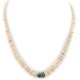 Certified Authentic .925 Sterling Silver Navajo Natural Graduated Melon Shell Turquoise Native American Necklace  15560-6