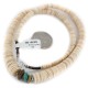 Certified Authentic .925 Sterling Silver Navajo Natural Graduated Melon Shell Turquoise Native American Necklace  15560-6