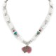Certified Authentic Bear Navajo .925 Sterling Silver Natural Turquoise Spiny Oyster and Charoite Native American Necklace 15204