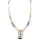 Certified Authentic Navajo .925 Sterling Silver Inlay Natural Graduated Melon Shell Mother of Pearl Turquoise Native American Necklace 15777-341