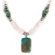 Certified Authentic Navajo .925 Sterling Silver Natural Graduated Melon Shell and Turquoise Native American Necklace  17081-5