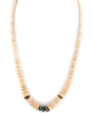 Certified Authentic Navajo .925 Sterling Silver Natural Graduated Melon Shell Turquoise Native American Necklace 17081-3 Certified Authentic Navajo .925 Sterling Silver Natural Graduated Melon Shell Turquoise Native American Necklace 17081-3