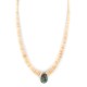 Certified Authentic Navajo .925 Sterling Silver Natural Graduated Melon Shell with Turquoise Native American Necklace 17081-1