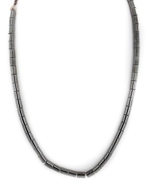 Certified Authentic Navajo .925 Sterling Silver Natural Hematite Native American Necklace 15435