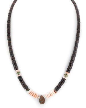 Certified Authentic Navajo .925 Sterling Silver Natural Turquoise Graduated Heishi and Spiny Oyster Native American Necklace  17081-6