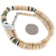 Certified Authentic Navajo .925 Sterling Silver Natural Turquoise Graduated Melon Shell and Heishi Native American Necklace 15845-8