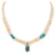 Certified Authentic Navajo .925 Sterling Silver Natural Turquoise Graduated Melon Shell Native American Necklace 15213-337