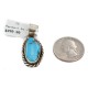 Certified Authentic .925 Sterling Silver Handmade Navajo Natural Turquoise Native American Pendant  25298-1