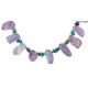 Certified Authentic Drop Navajo .925 Sterling Silver Natural Turquoise Amethyst Native American Necklace 15213-51