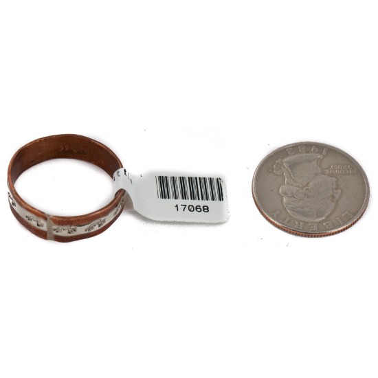 .925 Sterling Silver Pure Copper Handmade Certified Authentic Navajo Kokopelli Native American Ring 17068