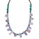 Certified Authentic Drop Navajo .925 Sterling Silver Natural Turquoise Amethyst Native American Necklace 15213-51