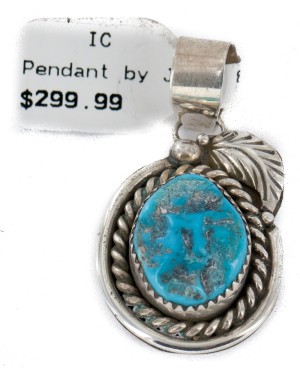 Certified Authentic Handmade .925 Sterling Silver Navajo Natural Turquoise Native American Pendant 25298-4 Certified Authentic Handmade .925 Sterling Silver Navajo Natural Turquoise Native American Pendant 25298-4