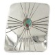 Certified Authentic Handmade Navajo Nickel Natural Turquoise Native American Buckle 12959-2