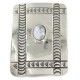 Certified Authentic Handmade Navajo Nickel White Howlite Native American Buckle 12960