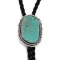 Handmade Certified Authentic Navajo .925 Sterling Silver Natural Turquoise Native American Bolo Tie 24481
