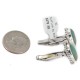 Handmade Certified Authentic Navajo .925 Sterling Silver Natural Turquoise Native American Cuff Links 19123