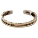 Navajo Feather Handmade Certified Authentic Pure Copper Brass Native American Bracelet 13008-4