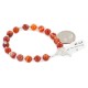 Certified Authentic Navajo Nickel Natural Carnelian Native American Bracelet 13039-6