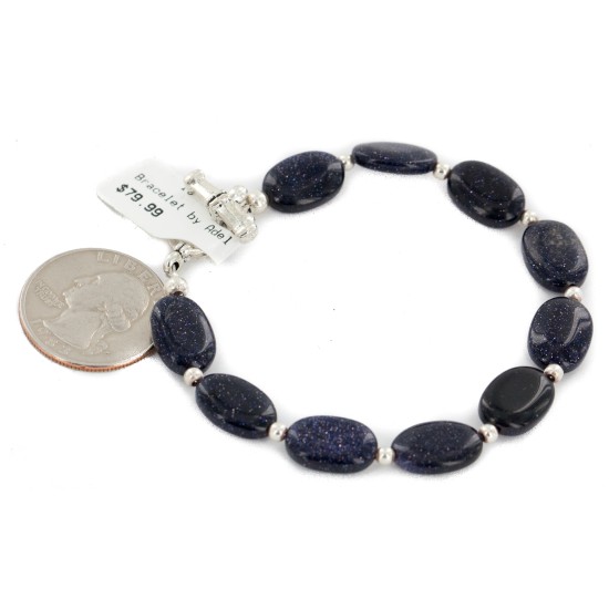Nickel Certified Authentic Navajo Natural Purple Goldstone Native American Bracelet 13039-7