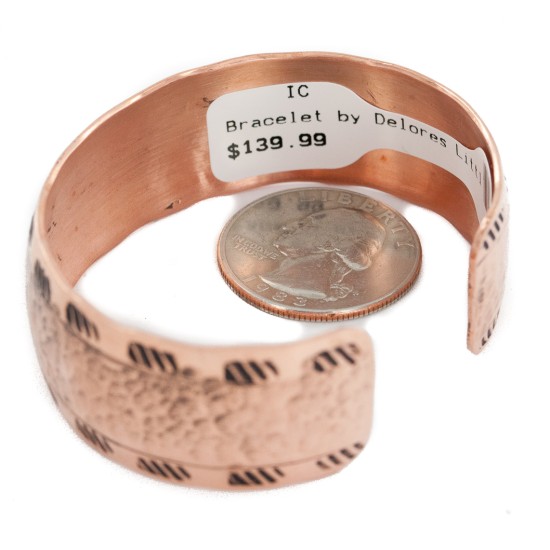 Pure Copper Hammered Navajo Handmade Certified Authentic Native American Bracelet 13042-1 Pure Copper Hammered Navajo Handmade Certified Authentic Native American Bracelet 13042-1