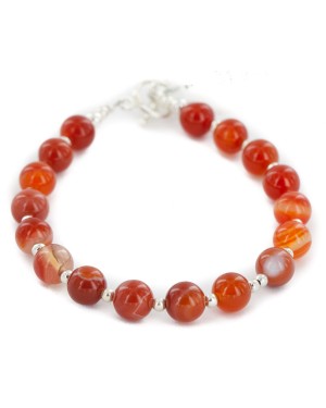 Certified Authentic Navajo Nickel Natural Carnelian Native American Bracelet 13039-6