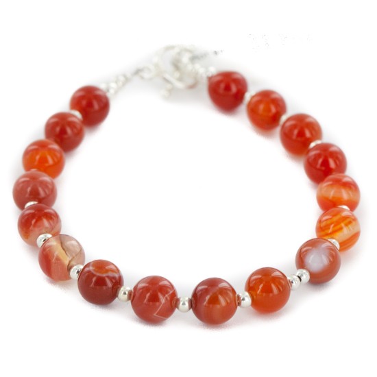 Certified Authentic Navajo Nickel Natural Carnelian Native American Bracelet 13039-6