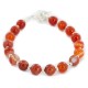 Certified Authentic Navajo Nickel Natural Carnelian Native American Bracelet 13039-6