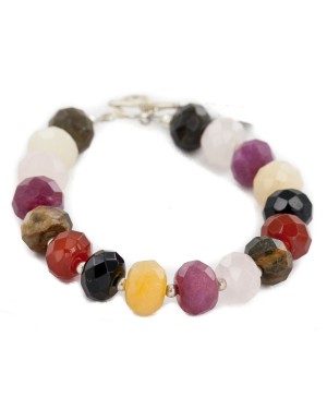 Certified Authentic Navajo Nickel Natural Multicolor Stones Native American Bracelet 13038-12