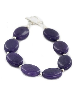 Certified Authentic Navajo Nickel Natural Purple Charoite Native American Bracelet 13039-16